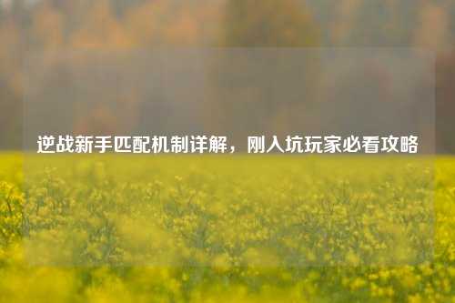 逆战新手匹配机制详解，刚入坑玩家必看攻略