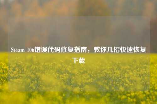 Steam 106错误代码修复指南，教你几招快速恢复下载