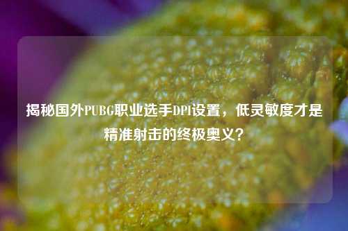 揭秘国外PUBG职业选手DPI设置，低灵敏度才是精准射击的终极奥义？