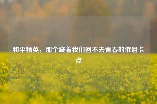 和平精英，那个藏着我们回不去青春的催泪卡点