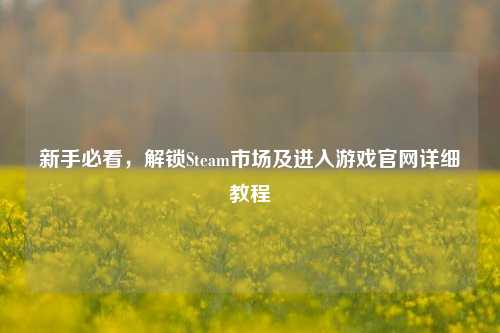 新手必看，解锁Steam市场及进入游戏官网详细教程