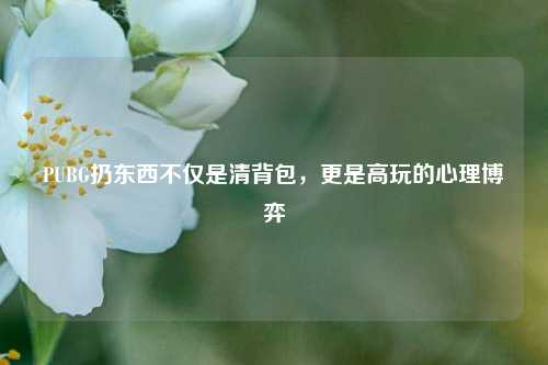 PUBG扔东西不仅是清背包，更是高玩的心理博弈