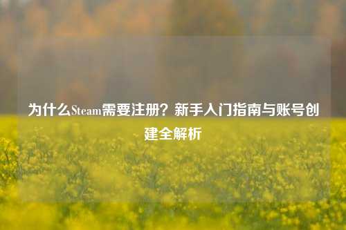 为什么Steam需要注册？新手入门指南与账号创建全解析