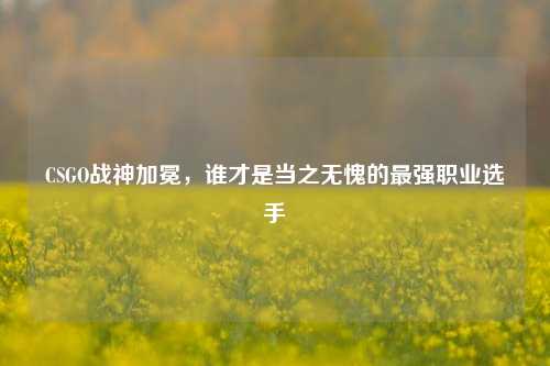 CSGO战神加冕，谁才是当之无愧的最强职业选手